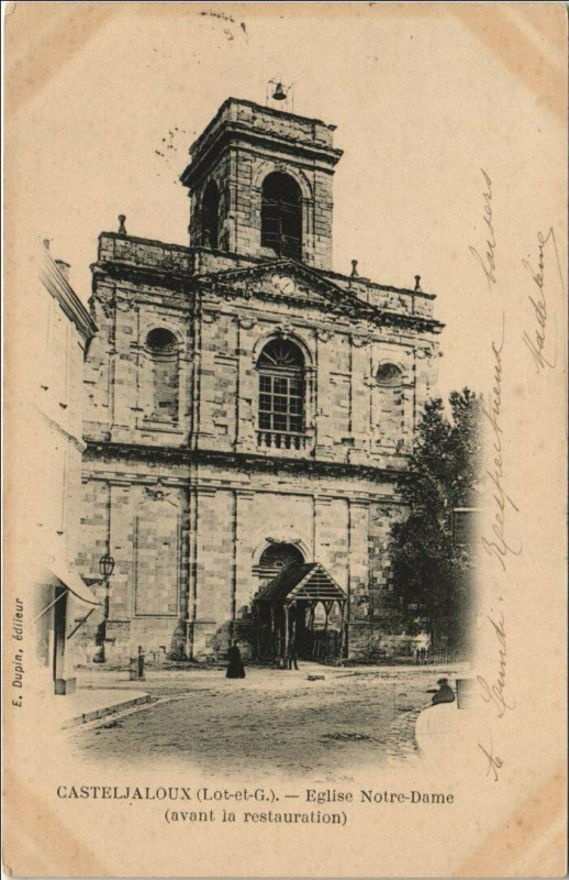 Carte postale ancienne Casteljaloux Eglise Notre-Dame France à Casteljaloux