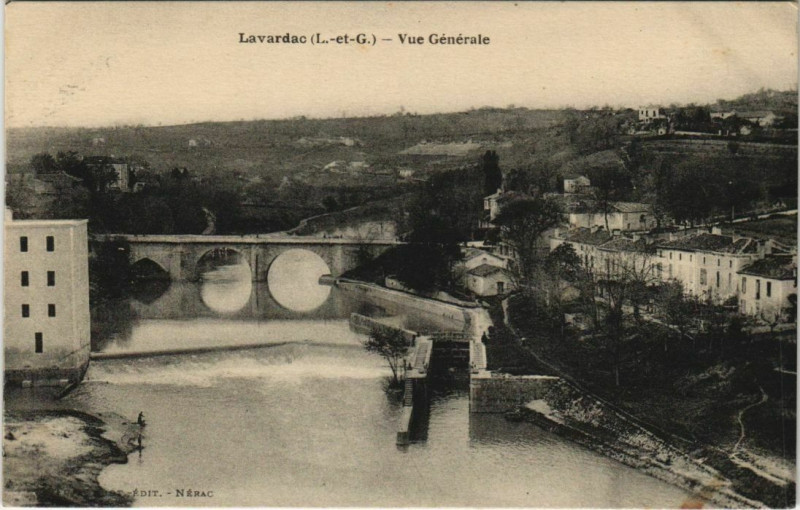 Carte postale ancienne Lavardac Vue Generale France à Lavardac