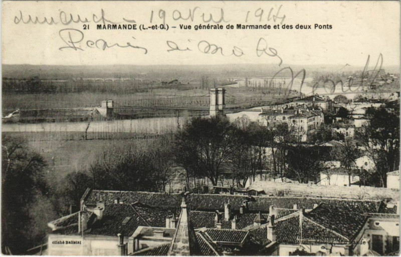 Carte postale ancienne Marmande Vue Generale France à Marmande