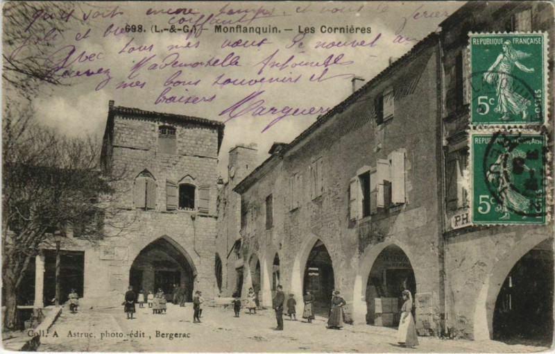 Carte postale ancienne Monflanquin Les Cornieres France à Monflanquin