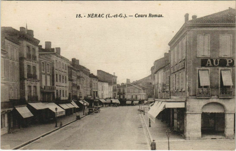 Carte postale ancienne Nerac Cours Romas France à Cours