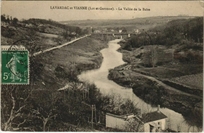 Carte postale ancienne Lavardac La Vallee de la Baise France à Lavardac