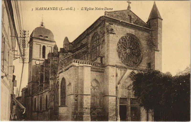 Carte postale ancienne Marmande L'Eglise Notre-Dame France à Marmande