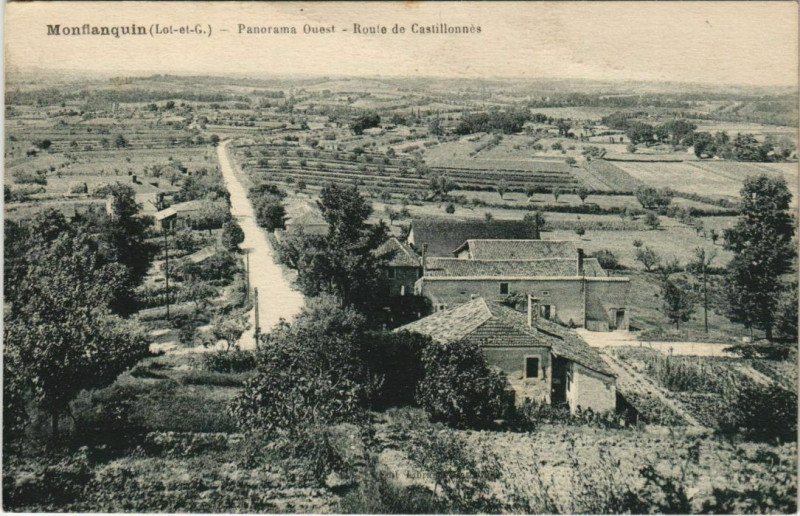 Carte postale ancienne Monflanquin Panorama Ouest France à Monflanquin