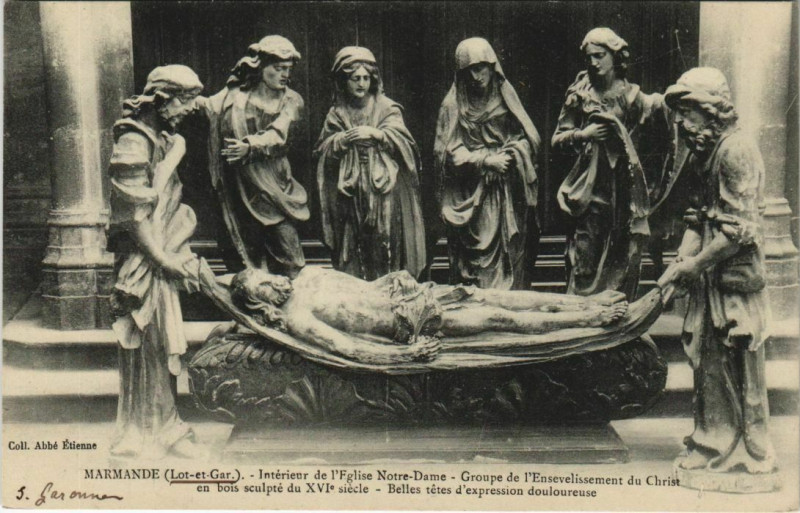 Carte postale ancienne Marmande Interieur de l'Eglise Notre-Dame France à Marmande