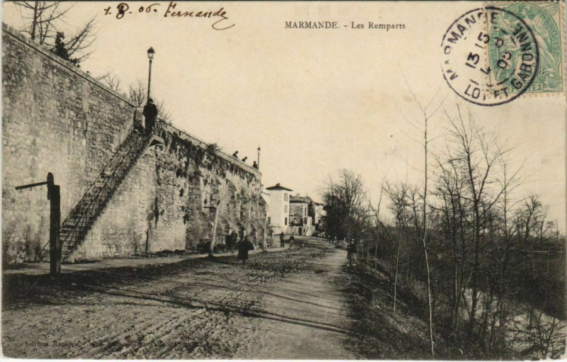 Carte postale ancienne Marmande Les Remparts France à Marmande