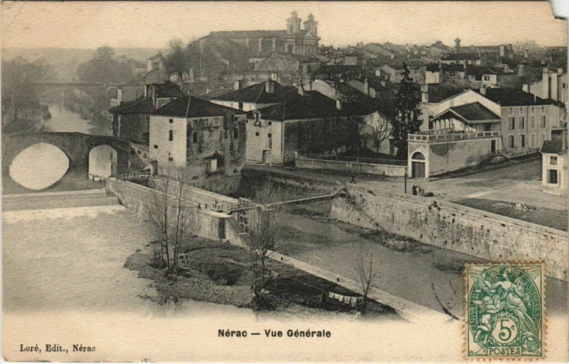 Carte postale ancienne Nerac Vue Generale France