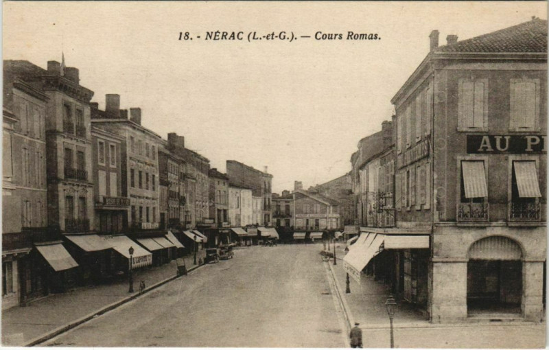 Carte postale ancienne Nerac Cours Romas France à Cours