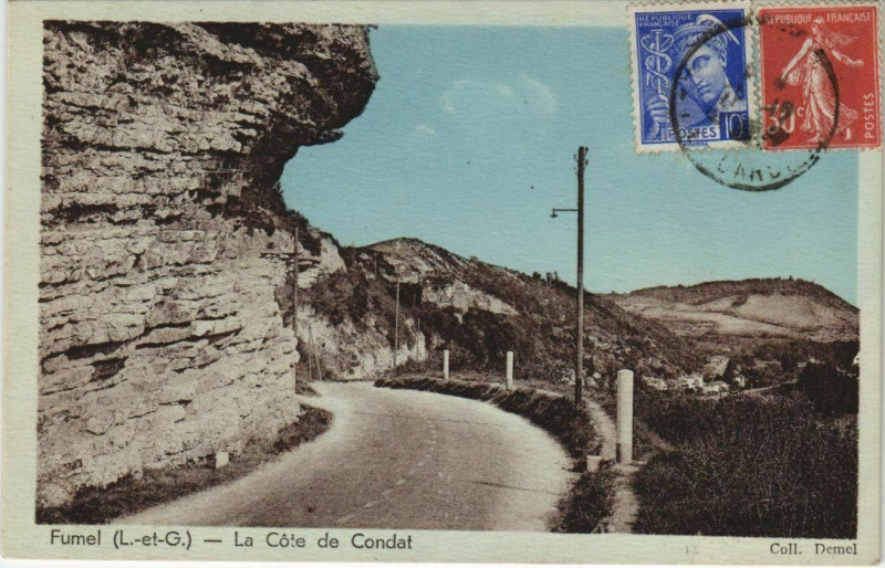Carte postale ancienne Fumel La Cote de Condat France à Fumel