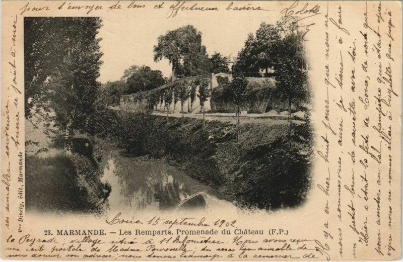 Carte postale ancienne Marmande Les Remparts, Promenade du Chateau France à Marmande