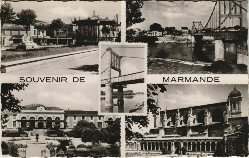 Carte postale ancienne Marmande Souvenir France à Marmande