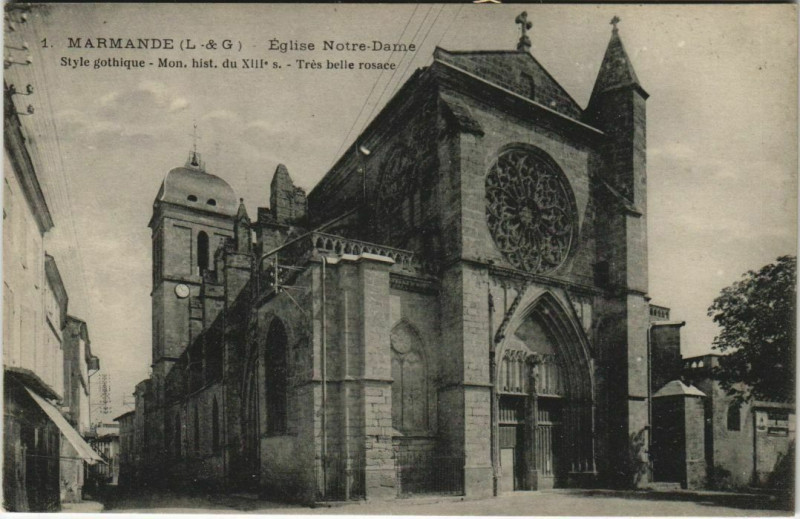 Carte postale ancienne Marmande Eglise Notre-Dame France à Marmande