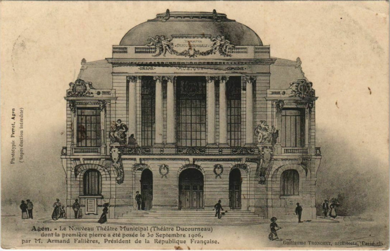 Carte postale ancienne Agen Le Nouveau Theatre Municipal France à Agen