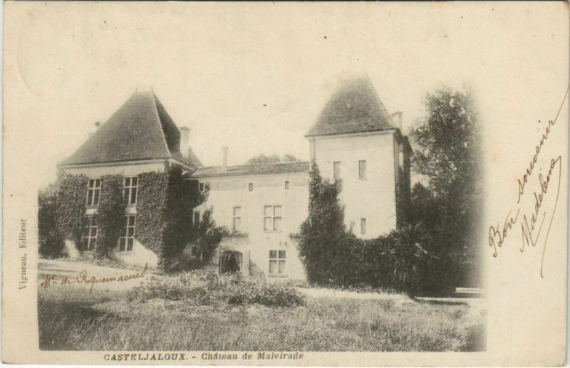 Carte postale ancienne Casteljaloux Chateau de Malvirade France à Casteljaloux
