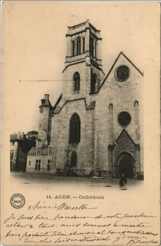 Carte postale ancienne Agen Cathedrale France à Agen