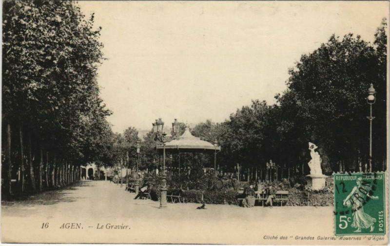 Carte postale ancienne Agen Le Gravier France à Agen
