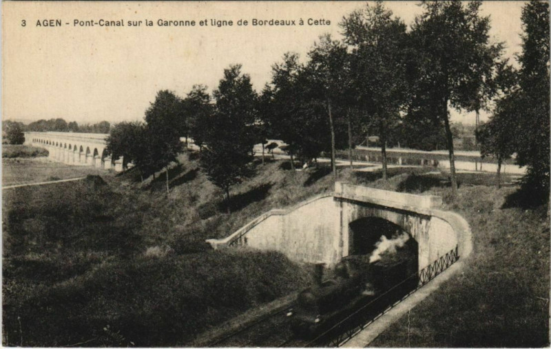 Carte postale ancienne Agen Pont Canal s la Garonne France à Agen