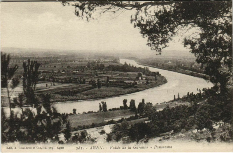 Carte postale ancienne Agen Vallee de la Garonne Panorama France à Agen