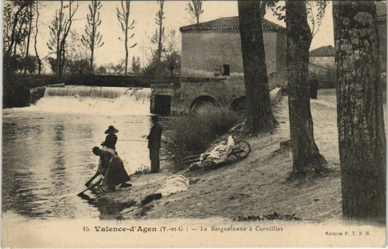 Carte postale ancienne Agen La Barguelonne a Cornillias France à Agen