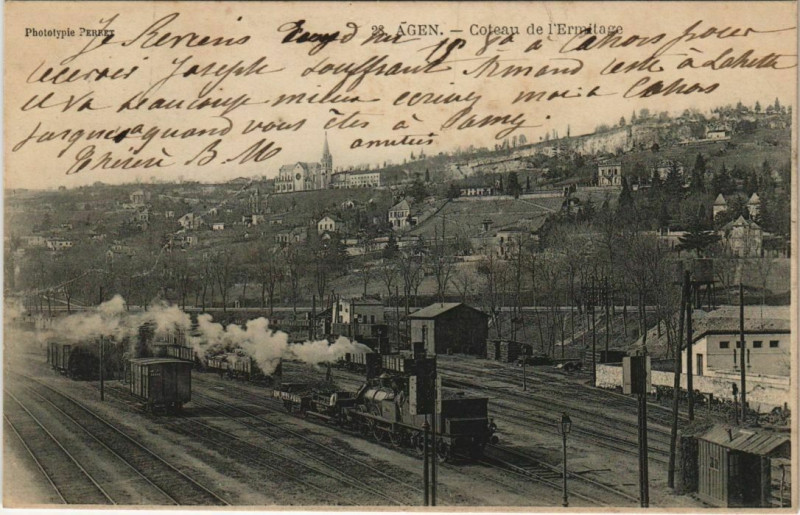 Carte postale ancienne Agen Coteau de l'Ermitage France à Agen