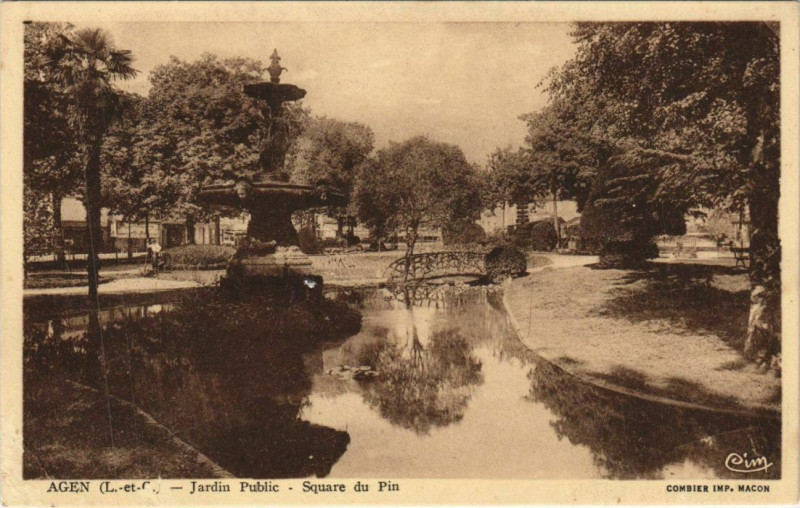 Carte postale ancienne Agen Jardin Public France à Agen