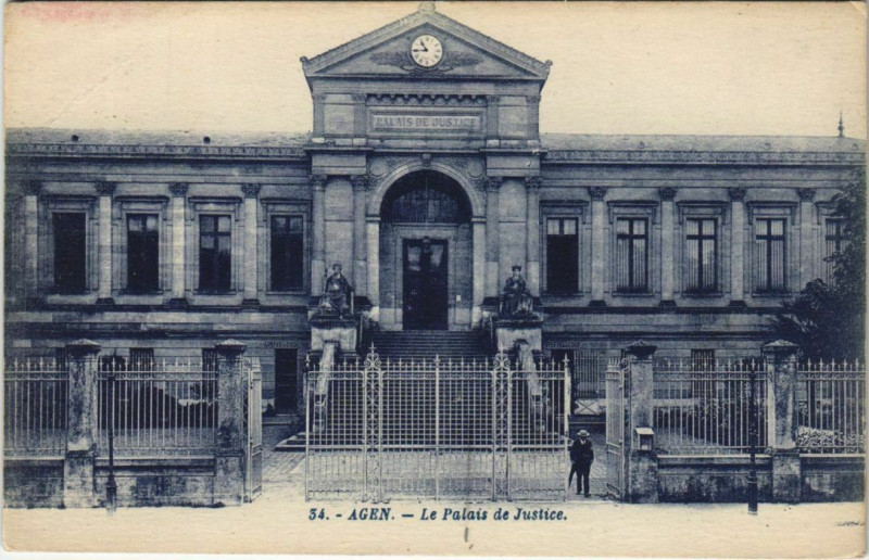Carte postale ancienne Agen Le Palais de Justice France à Agen