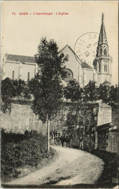 Carte postale ancienne Agen L'Hermitage, L'Eglise France à Agen