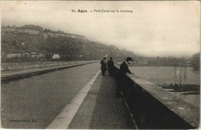 Carte postale ancienne Agen Pont Canal s la Garonne France à Agen