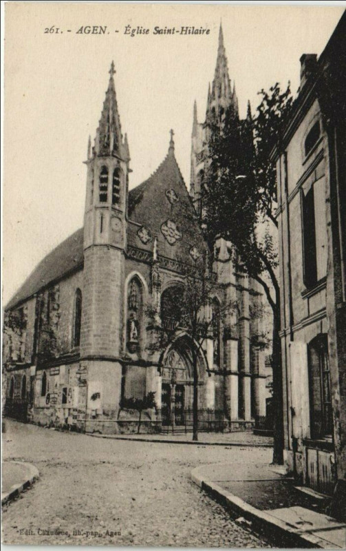 Carte postale ancienne Agen Eglise Saint-Hilaire France à Agen