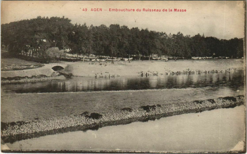 Carte postale ancienne Agen Embouchure du Ruisseau de la Masse France à Agen