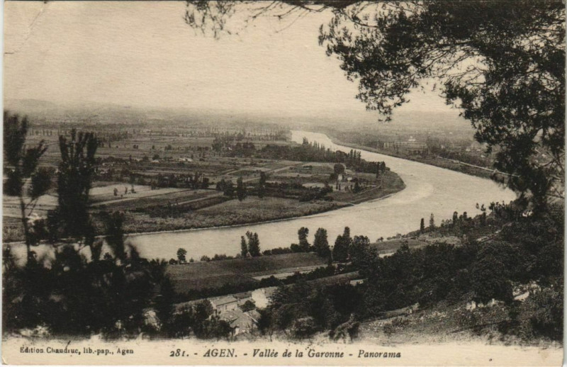 Carte postale ancienne Agen Vallee de la Garonne, Panorama France à Agen