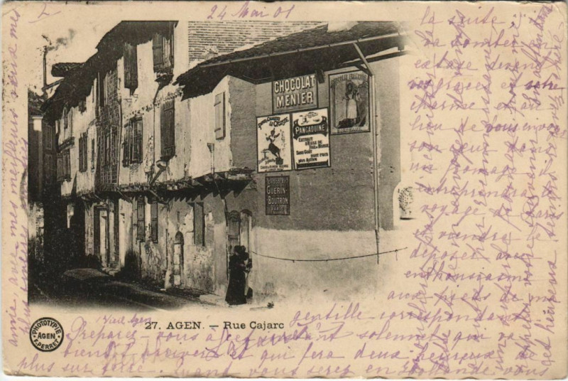 Carte postale ancienne Agen Rue Cajarc France à Agen