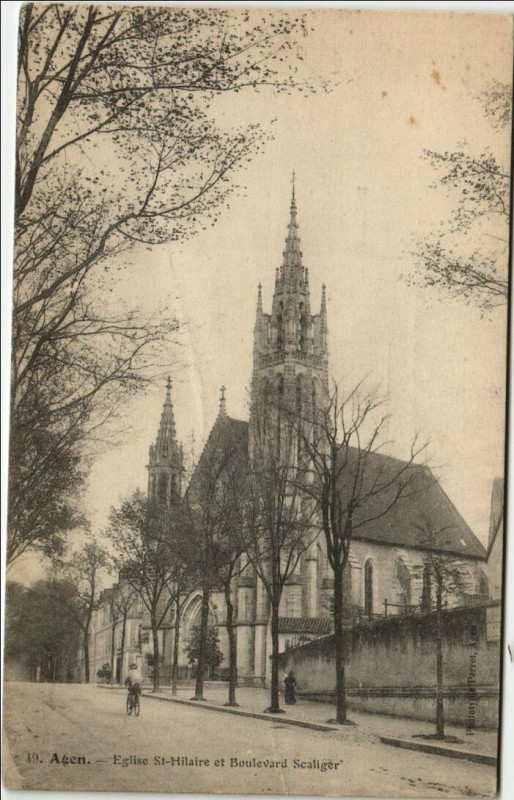 Carte postale ancienne Agen Eglise Saint-Hilaire France à Agen