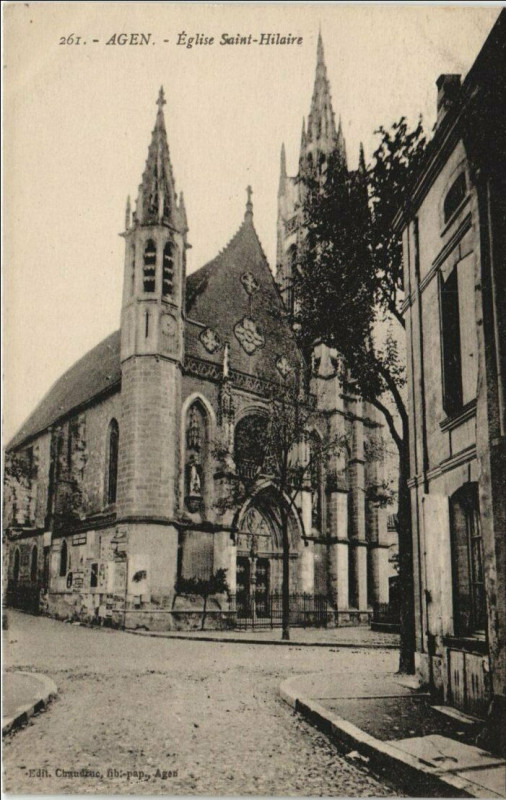 Carte postale ancienne Agen Eglise Saint-Hilaire France à Agen