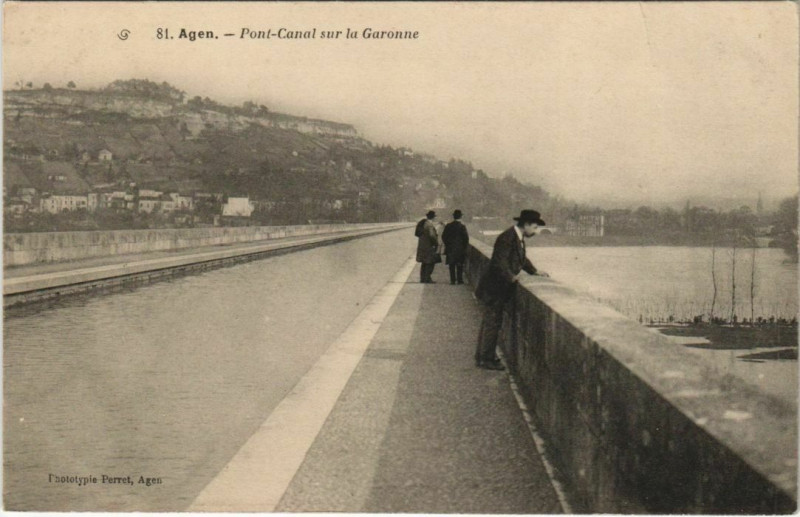 Carte postale ancienne Agen Pont Canal s la Garonne France à Agen