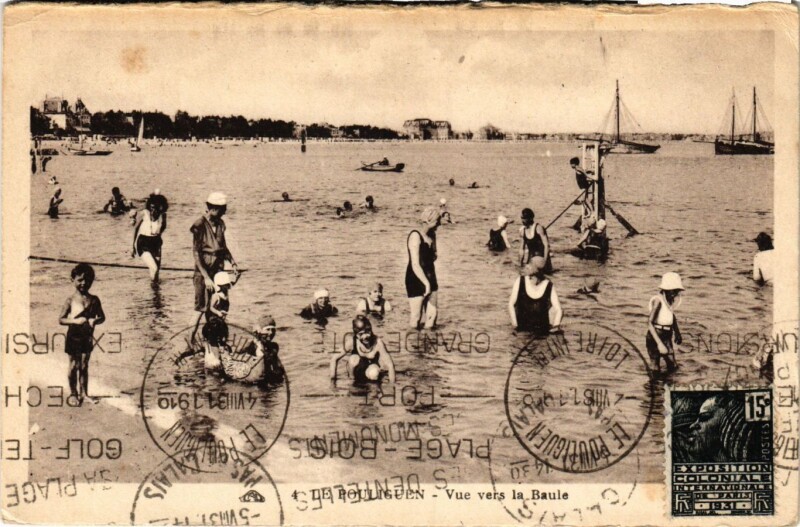 Carte postale ancienne Le Pouliguen - Vue vers la Baule au Pouliguen