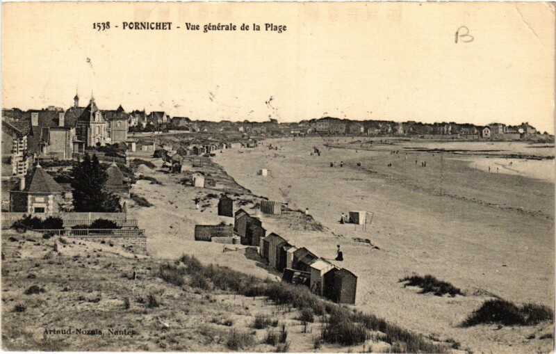 Carte postale ancienne Pornichet - Vue générale de la Plage à Pornichet