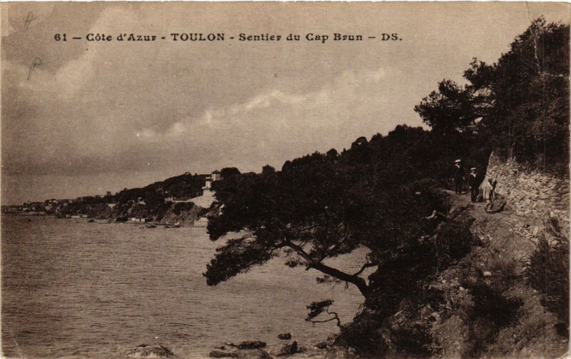 Carte postale ancienne Toulon Sentier du Cap Brun à Toulon
