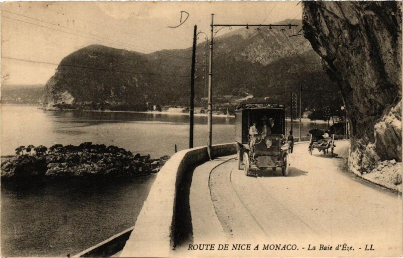 Carte postale ancienne Route de Nice a Monaco La Baie d'Eze