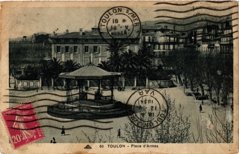 Carte postale ancienne Toulon - Place d'Armes à Toulon