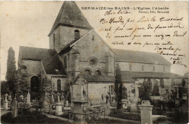 Carte postale ancienne Sermaize-les-Bains L'Eglise l'Abside à Sermaize-les-Bains
