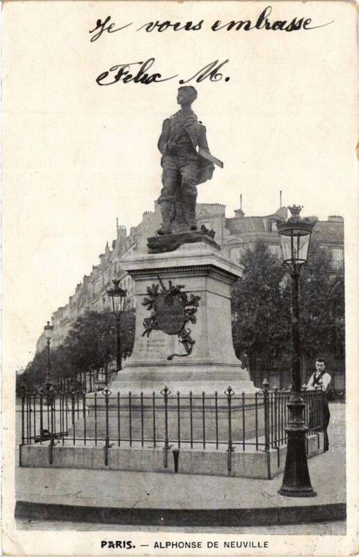 Carte postale ancienne Alphonse de Neuville à Paris 17e