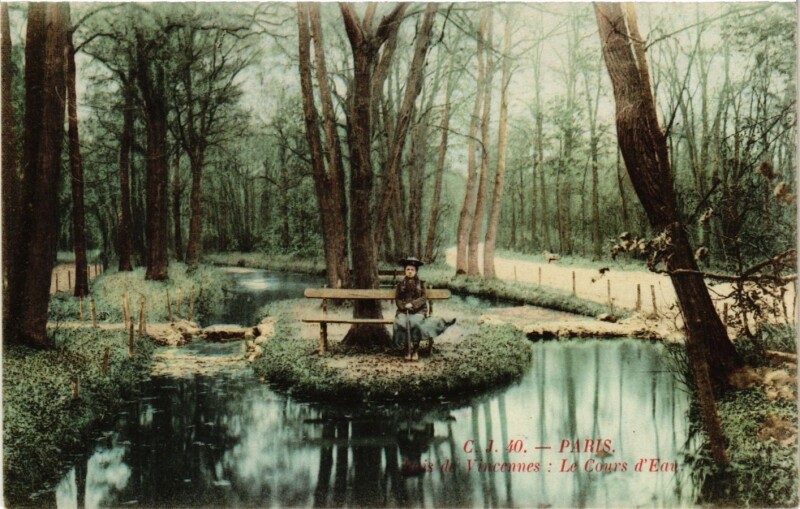 Carte postale ancienne Paris 12e-Bois de Vincennes-Le Cours d'Eau à Paris 12e