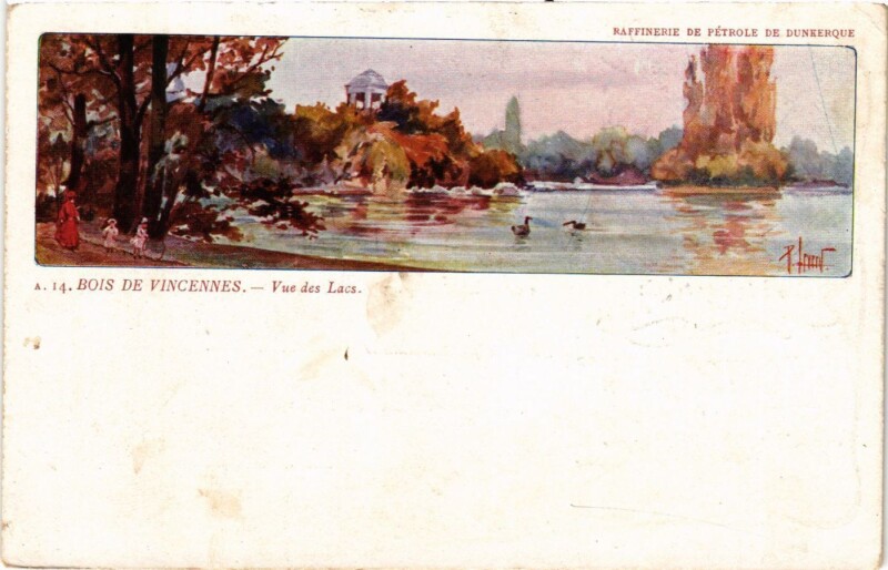 Carte postale ancienne Paris 12e-Bois de Vincennes-Vue des Lacs à Paris 12e