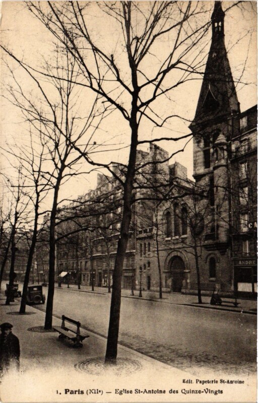 Carte postale ancienne Paris 12e-Eglise Saint Antoine des Quinze Vingts à Paris 12e