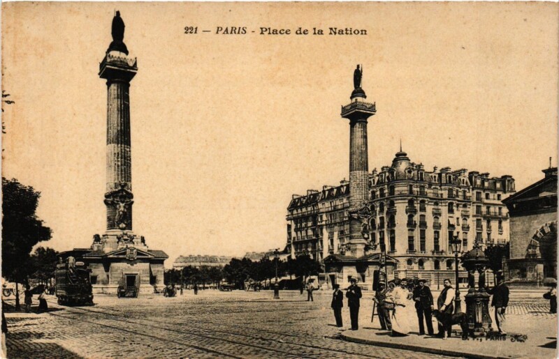 Carte postale ancienne Paris 12e-Place de la Nation à Paris 12e