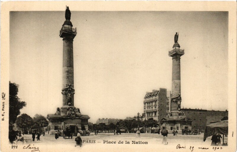Carte postale ancienne Paris 12e-Place de la Nation à Paris 12e
