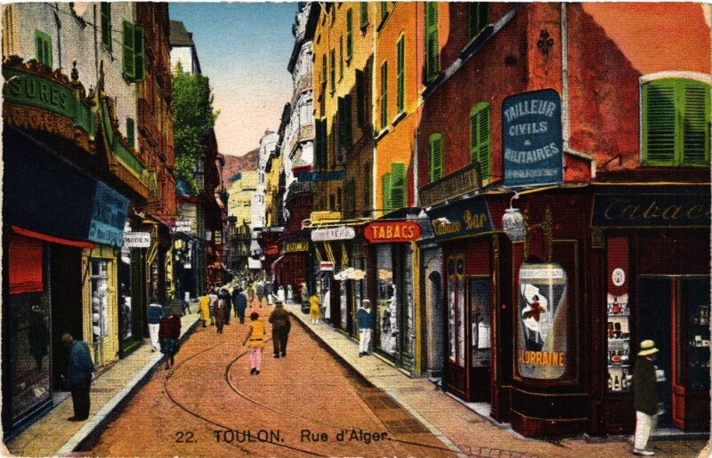 Carte postale ancienne Toulon - Rue d'Alger à Toulon