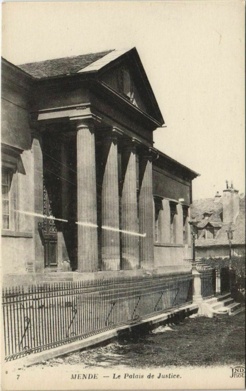 Carte postale ancienne Mende Le Palais de Justice France à Mende