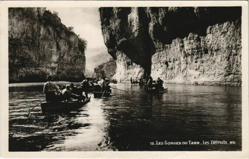 Carte postale ancienne Gorges du Tarn Les Detroits France
